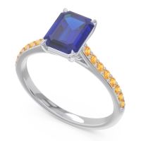 Pave Emerald Cut Vedara Ring