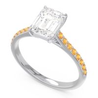 Pave Emerald Cut Vedara Ring