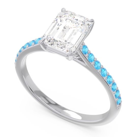 Pave Emerald Cut Vedara Ring