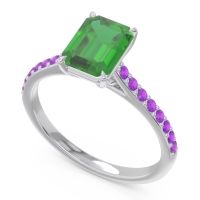 Pave Emerald Cut Vedara Ring