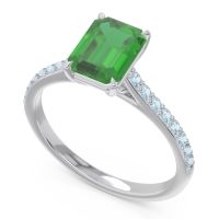 Pave Emerald Cut Vedara Ring