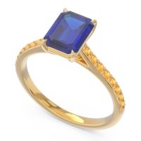 Pave Emerald Cut Vedara Ring