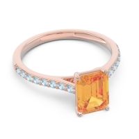 Pave Emerald Cut Vedara Ring