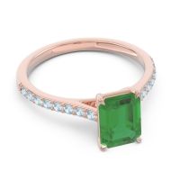 Pave Emerald Cut Vedara Ring