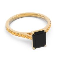 Pave Emerald Cut Vedara Ring