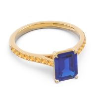 Pave Emerald Cut Vedara Ring
