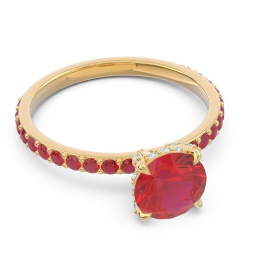 Pave Cathedral Mayurari Ring