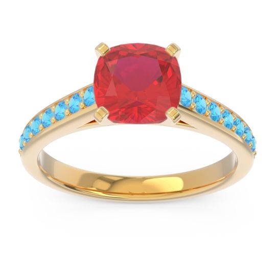 Cathedral Pave Cushion Sagga Ring