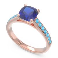 Cathedral Pave Cushion Sagga Ring