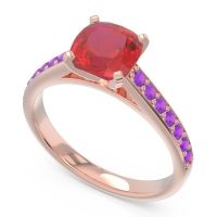 Cathedral Pave Cushion Sagga Ring