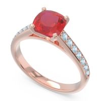 Cathedral Pave Cushion Sagga Ring