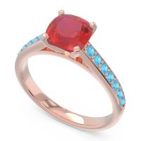 Cathedral Pave Cushion Sagga Ring