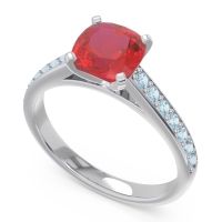 Cathedral Pave Cushion Sagga Ring