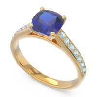 Cathedral Pave Cushion Sagga Ring