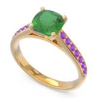 Cathedral Pave Cushion Sagga Ring