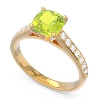 Cathedral Pave Cushion Sagga Ring