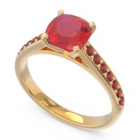 Cathedral Pave Cushion Sagga Ring