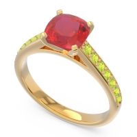 Cathedral Pave Cushion Sagga Ring