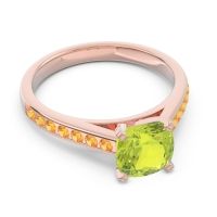 Cathedral Pave Cushion Sagga Ring