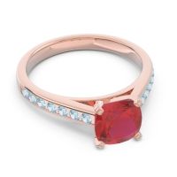 Cathedral Pave Cushion Sagga Ring