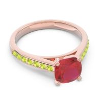 Cathedral Pave Cushion Sagga Ring