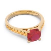 Cathedral Pave Cushion Sagga Ring