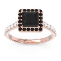 Halo Pave Princess Caturazra Ring