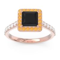 Halo Pave Princess Caturazra Ring