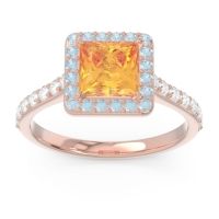 Halo Pave Princess Caturazra Ring