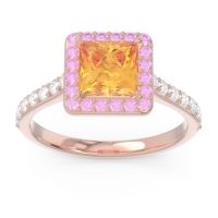 Halo Pave Princess Caturazra Ring