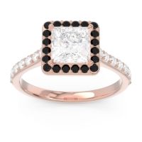 Halo Pave Princess Caturazra Ring