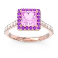 Halo Pave Princess Caturazra Ring