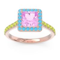 Halo Pave Princess Caturazra Ring