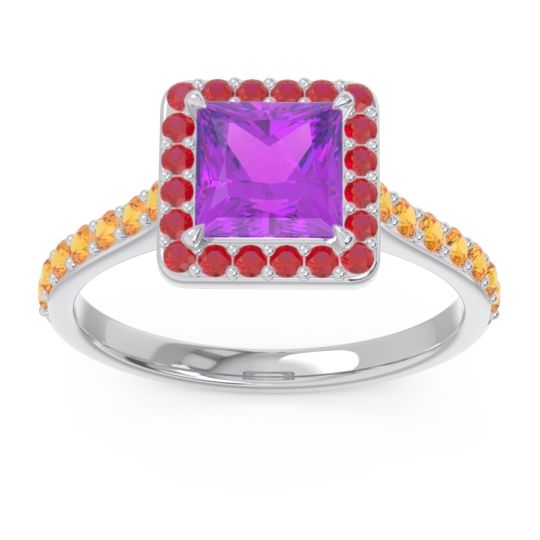 Halo Pave Princess Caturazra Ring