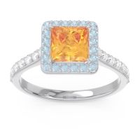 Halo Pave Princess Caturazra Ring
