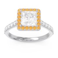 Halo Pave Princess Caturazra Ring