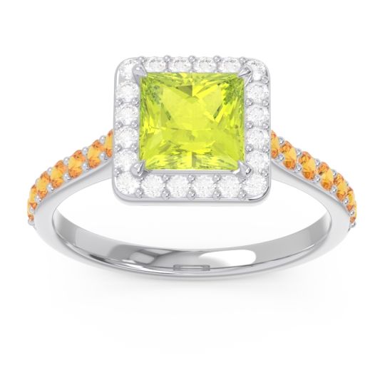 Halo Pave Princess Caturazra Ring