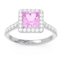 Halo Pave Princess Caturazra Ring