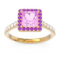 Halo Pave Princess Caturazra Ring