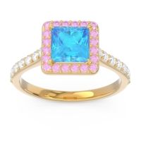 Halo Pave Princess Caturazra Ring