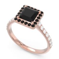 Halo Pave Princess Caturazra Ring