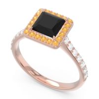 Halo Pave Princess Caturazra Ring