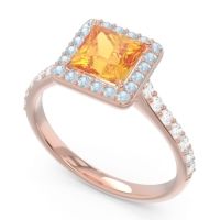 Halo Pave Princess Caturazra Ring