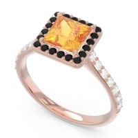 Halo Pave Princess Caturazra Ring