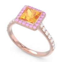 Halo Pave Princess Caturazra Ring