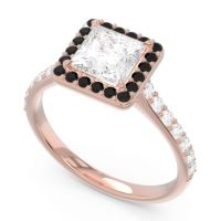 Halo Pave Princess Caturazra Ring