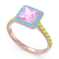Halo Pave Princess Caturazra Ring