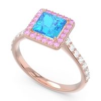 Halo Pave Princess Caturazra Ring