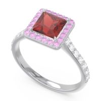 Halo Pave Princess Caturazra Ring