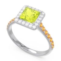Halo Pave Princess Caturazra Ring